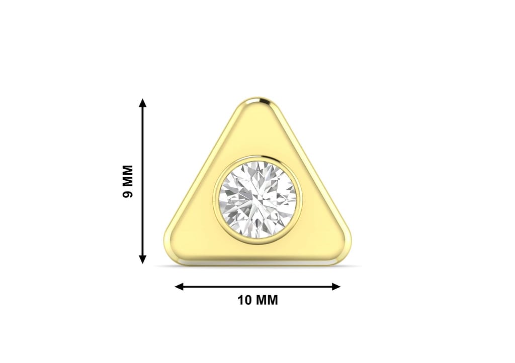 Triad Bezel Men's Ear Stud (1 Pc Only)