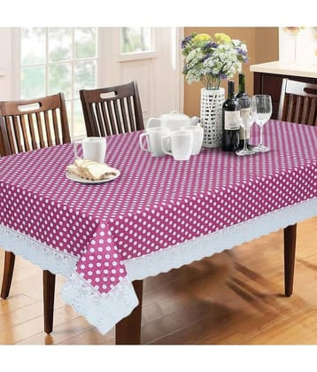 Printed PVC 6 Seater Rectangle Table Cover ( 228 x 152 ) cm Pack of 1 Pink