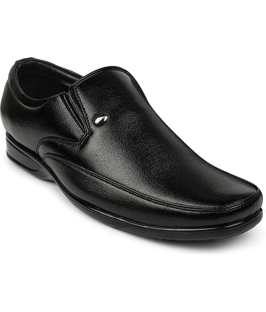 Action Slip On Artificial Leather Black Formal Shoes