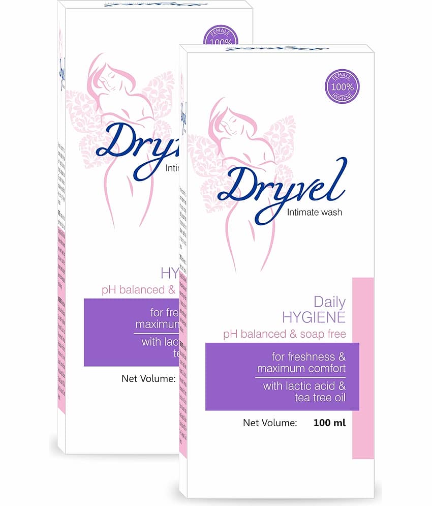 Dryvel Hygiene Intimate Wash for Women Natural PH Balanced with eucalyptus oil 100ml ( Pack Of 2 )