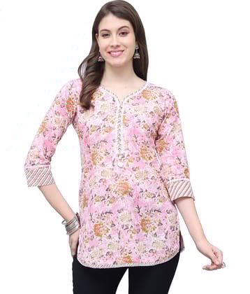 wonder weave Women's Cotton Tunic ( Pink )