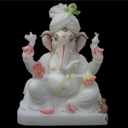 Black Ganpati Marble Statue – Elegant Craftsmanship from Jaipur