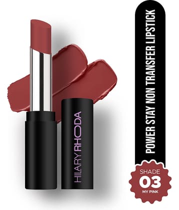 Hilary Rhoda Pink Matte Long Lasting Creme Lipstick ( Pack of 1 )
