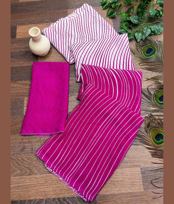Kashvi Sarees Georgette Printed Chanderi saree With Unstitched Blouse Piece ( Pink )