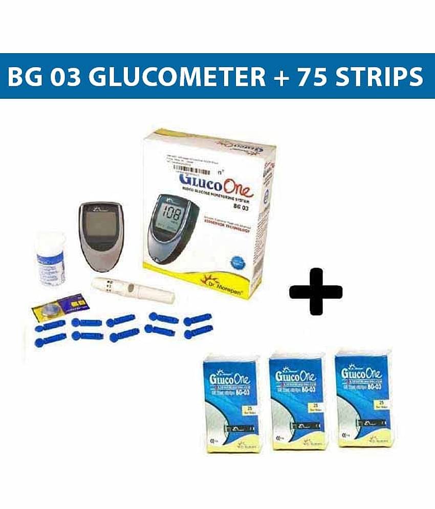 Dr. Morepen BG03 Glucometer with 75 Strips