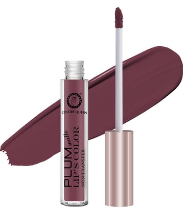 Colors Queen Plum Matte Nontransfer Water Proof Liquid Matte Lipstick 7ml Blissfull Berry (Shade-22)