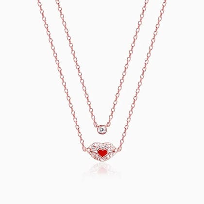 Rose Gold Kiss Of Love Layered Necklace