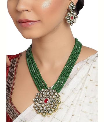 Sunhari Jewels - Green Alloy Necklace Set ( Pack of 1 )