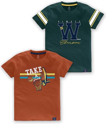 CODEZ Pack of 1 Boys Cotton Blend T-Shirt ( Multi Color )