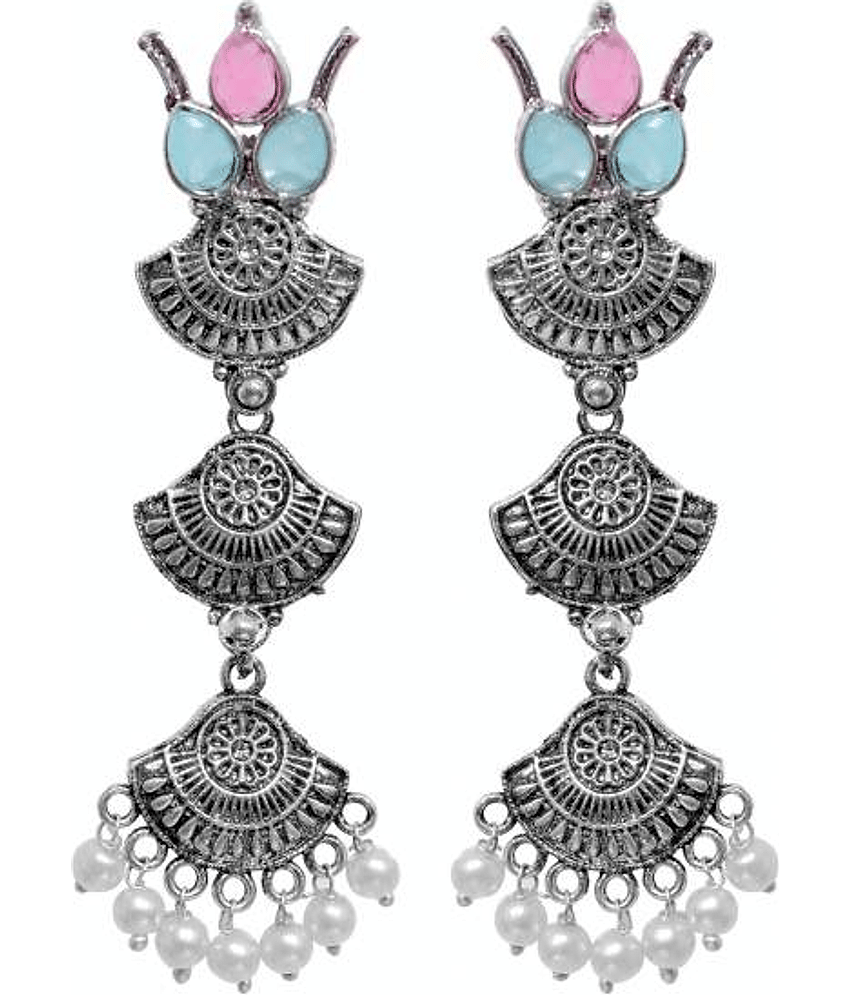 PUJVI - Multi Color Danglers Earrings ( Pack of 1 )