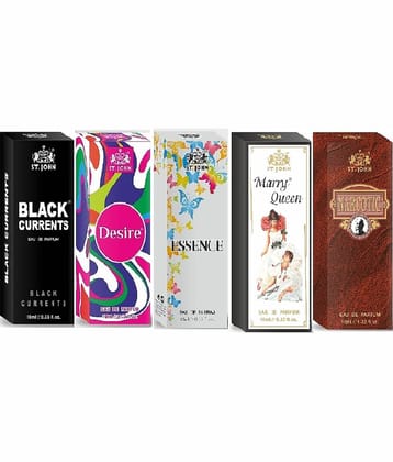 ST.JOHN Cobra BlackCurrent,Desire, Esence Narcotic& MQ Pocket Perfume for Men 10 ml ( Pack of 5 )