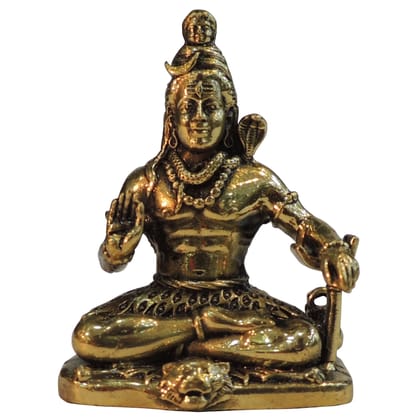 Handcrafted Brass Shiva Ji Decorative Idol, Height : 3 Inch (BSMAS1734 C)