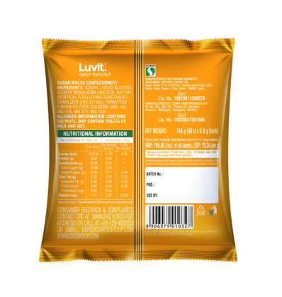 Luvit Crazy Mango || 40 Pieces || 144 Grams Luvit Crazy Mango || 40 Pieces || 144 Grams
