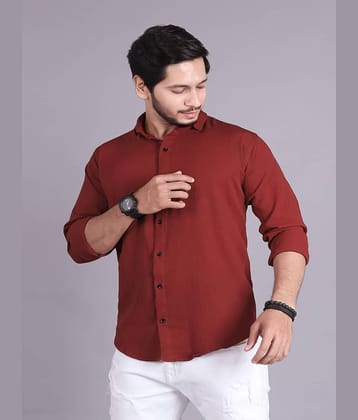 JEEVAAN - THE PERFECT FASHION Cotton Blend Slim Fit Solids Full Sleeves Men's Casual Shirt - Red ( Pack of 1 )