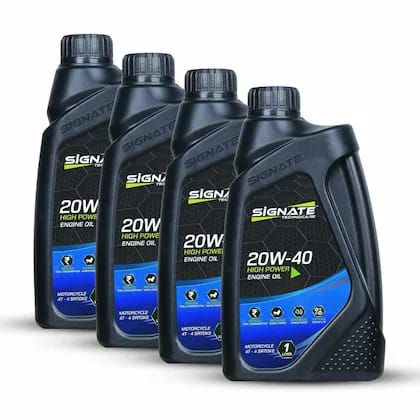 Signate 20W40 4T Engine Oil for Bikes | Power Formula For High Performance (1L, Pack Of 4)