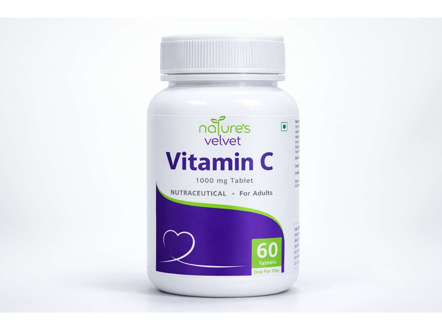 Natures Velvet Vitamin C Tablets for Antioxidant Protection, Immunity Support & Skin Health – 60 Tablets
