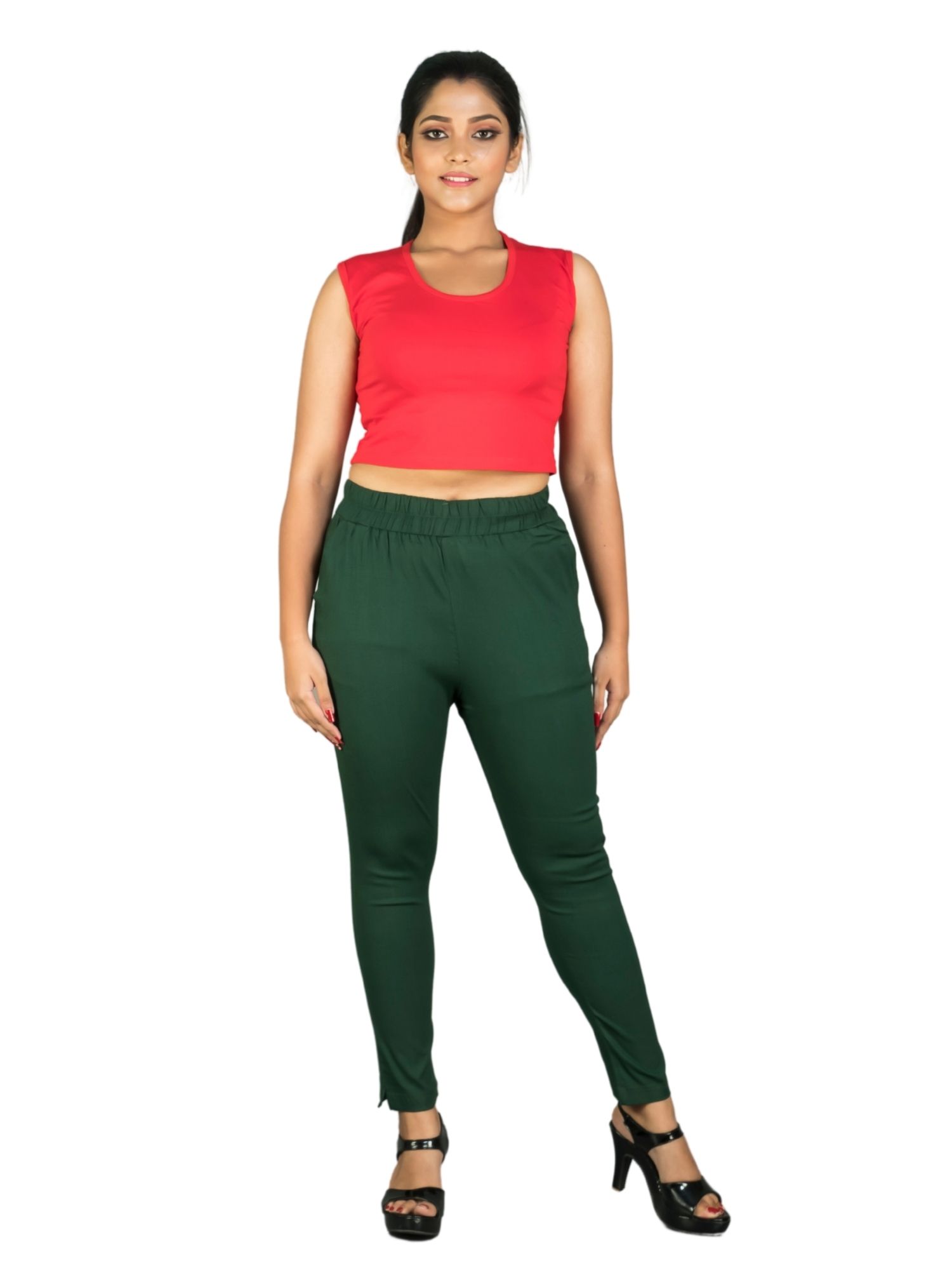 161RVT 4Cats Jumbo Size Trendy Straight Pants - Bot Green
