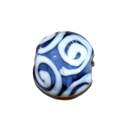 Handmade Fancy Lampwork Glass Beads For Jewelry Making Necklace , Earring and Bracelet (Flat Round) SFL-988-Per Packet 25 Pcs / 22X12 MM