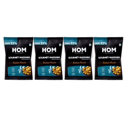 Gourmet Makhana (Pack of 4) with flavors of 4 Pudina Masala (14g X 4) - 56 gm