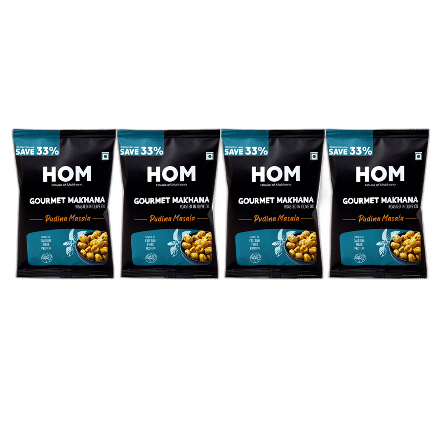 Gourmet Makhana (Pack of 4) with flavors of 4 Pudina Masala (14g X 4) - 56 gm