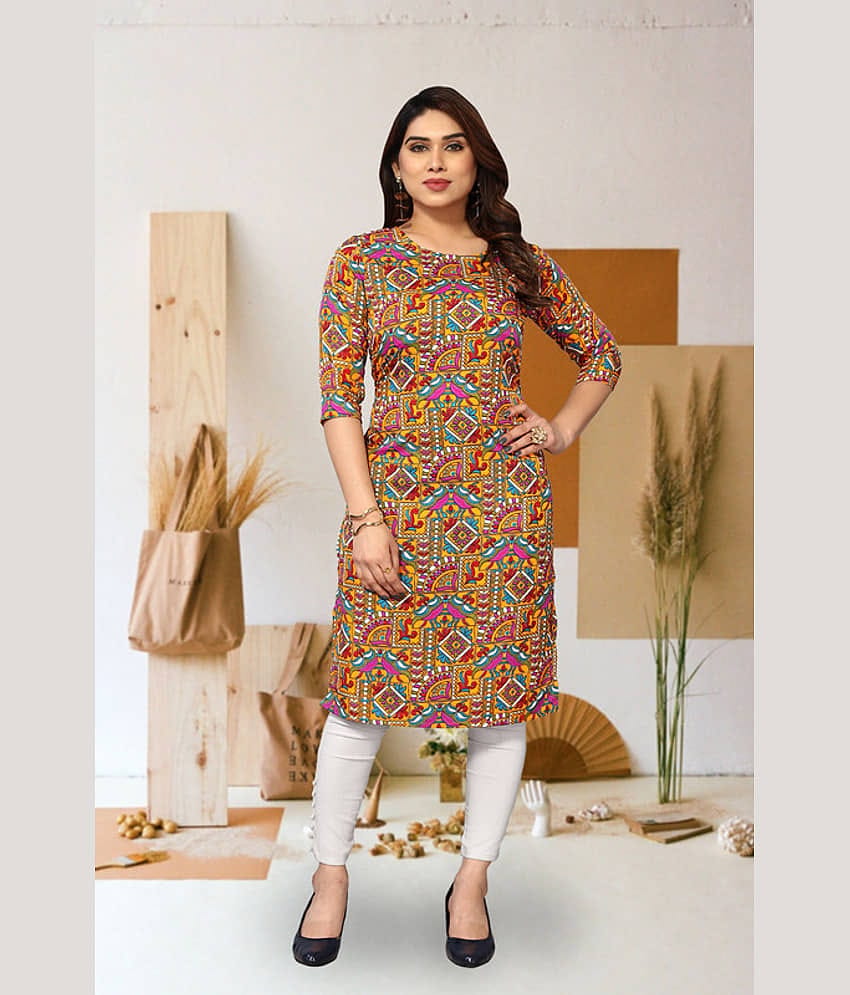 KETAKI FASHION Pack of 1 Crepe Printed Straight Women's Kurti - ( Multicolor )
