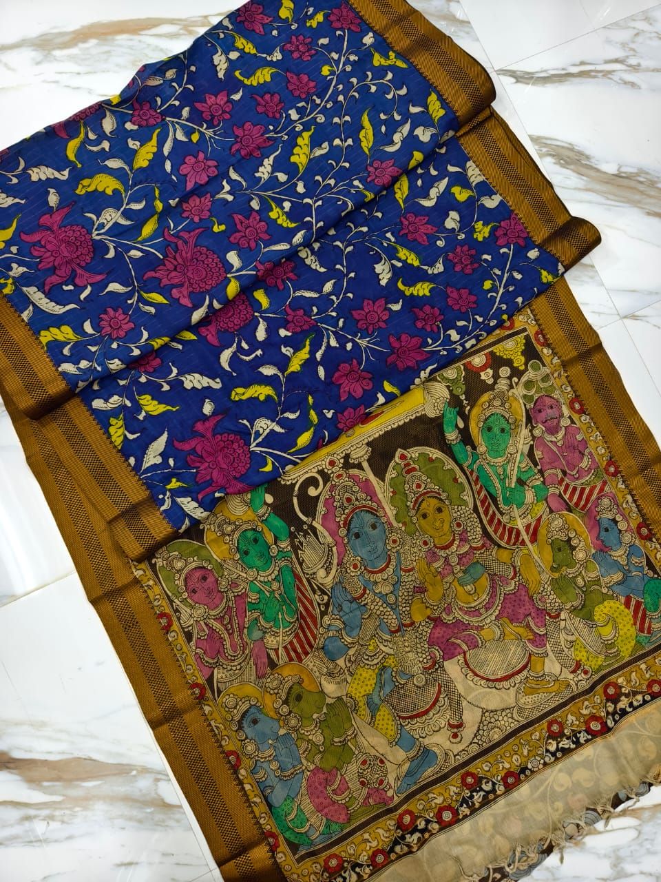 Kalahasti Kalamkari on Bangalore Style 13-Bangalore Silk