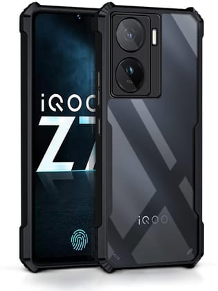PLUGTECH Slim Shockproof Case | Matte Black Soft | Drop Protection | Precise Cutouts | Premium Mobile Cover for IQOO Z7 5G, iQOO Z7s 5G