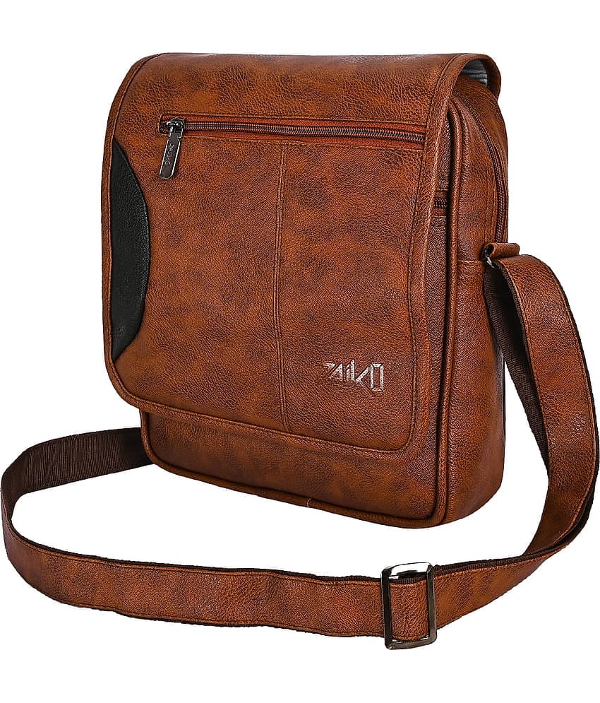 ZAIKO BAGS Tan Solid Messenger Bag