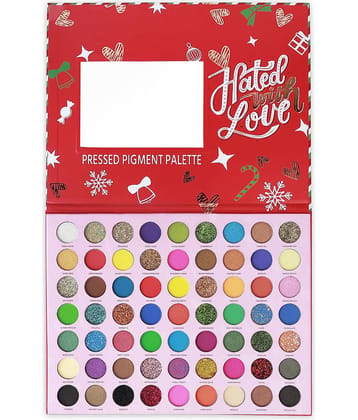 BLUSHIS Beauty 63 Color Matte Shimmer Glitter Hated with Love Eye Shadow Palette Combo