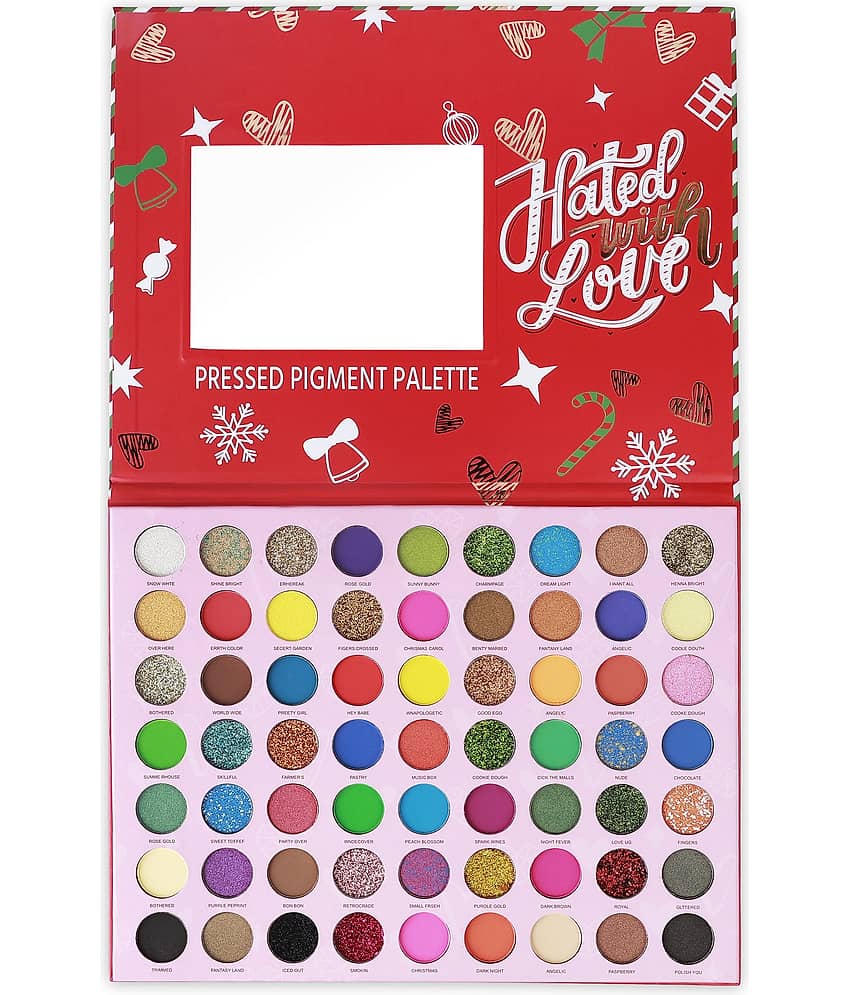 BLUSHIS Beauty 63 Color Matte Shimmer Glitter Hated with Love Eye Shadow Palette Combo