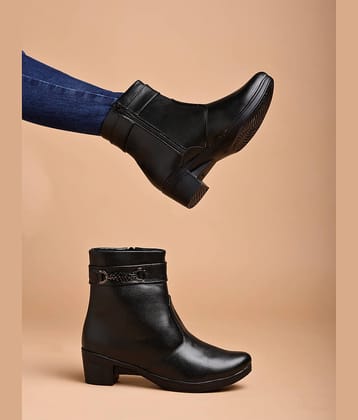Shoetopia Black Women's Ankle Length Boots