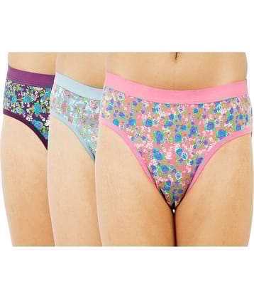 Ladyland Pack of 3 Cotton Hipster For Women ( Multicolor )