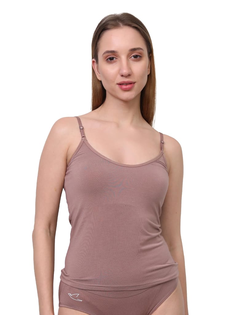 Freecultr Seamless Micromodal Camisole for Women with Adjustable Spaghetti Straps | Lightweight Layering Tank Top Casual Outfits & Sleepwear | Soft Breathable Stretch Fabric-Nude