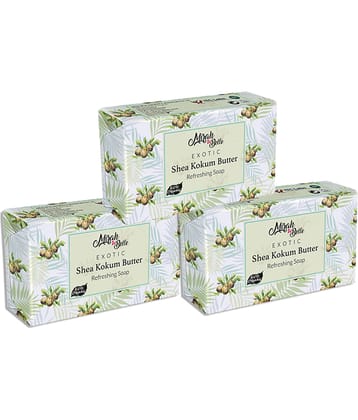 Mirah Belle - Organic Shea Kokum Butter Soap Bar 125gm(Pack of 3) -For Dry & Sensitive Skin- Handmade Soap 375gm