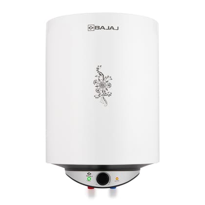 Bajaj Edrea 15 Litre Storage 5-Star Rated Storage vertical Wall Water Heater for home | Polymer Coated Tank | Multiple Safety* | Suitable for High Rise | Child Safety Mode | 5-Yr* Warranty 【White】 Bajaj Edrea 15 Litre Storage 5-Star Rated Storage vertica