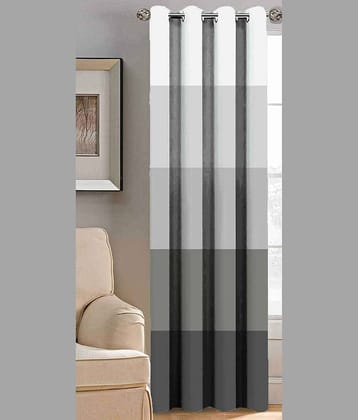 BELLA TRUE Printed Curtain 9 ft Pack of 1 Grey
