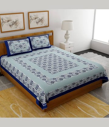 Uniqchoice Cotton King Bedsheet ( Blue )