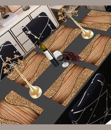 Revexo PVC Abstract Rectangle Table Mats ( 40 cm x 30 cm ) Pack of 6 - Multi