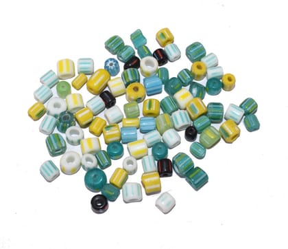 Chevron Glass  beads, 6-layer glass chevron beads, Venetian chevron, trade bead Venetian, African trade bead, vintage Murano glass beads , BWSRON-017-Per Packet of 98 Pieces (50 Gram) / Irregual Size