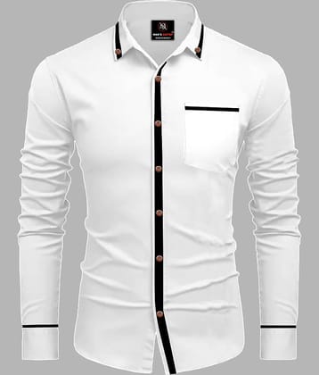 MAN'S SUITUP Cotton Blend Regular Fit Solids Full Sleeves Men's Casual Shirt - White ( Pack of 1 )