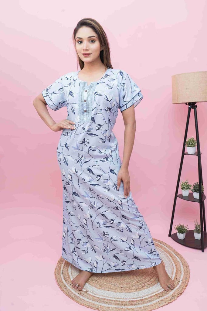 New Women Designer Women's Nighty with Lace | A-Line Silhouette | Lightweight &amp; Cozy Night D