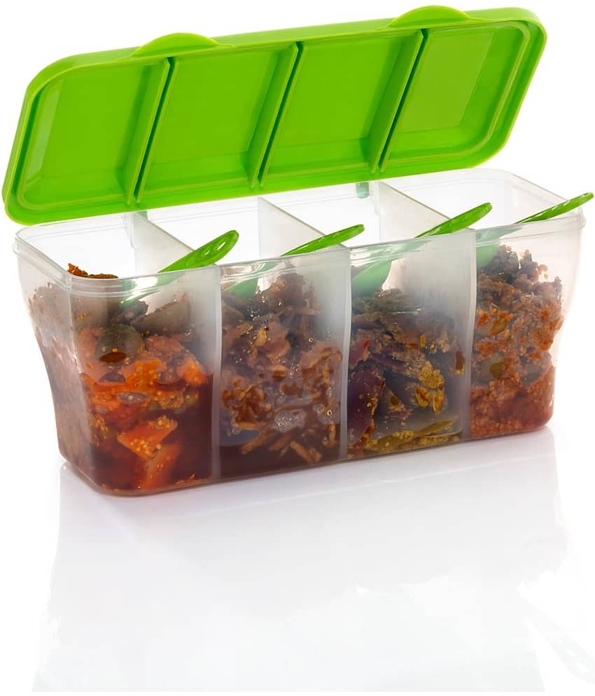 OFFYX - 4 Section Container PET Green Pickle Container ( Set of 1 )