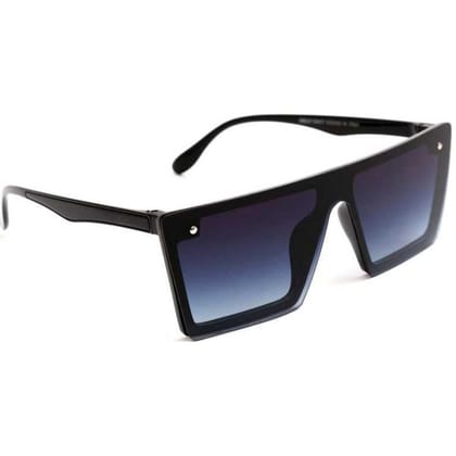 Dervin Unisex Rectangular Sunglasses (Black)