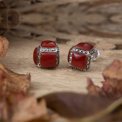Little Red Box Sterling Silver Studs for Mom