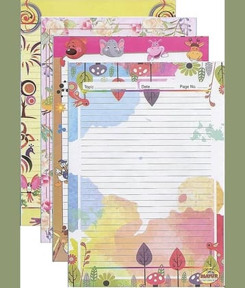 freedy A4 Designer Sheets for Project Design Print Sheets 40 Papers for Projects One Side Ruled Multipurpose Designer Colored Art & Craft Sheets
