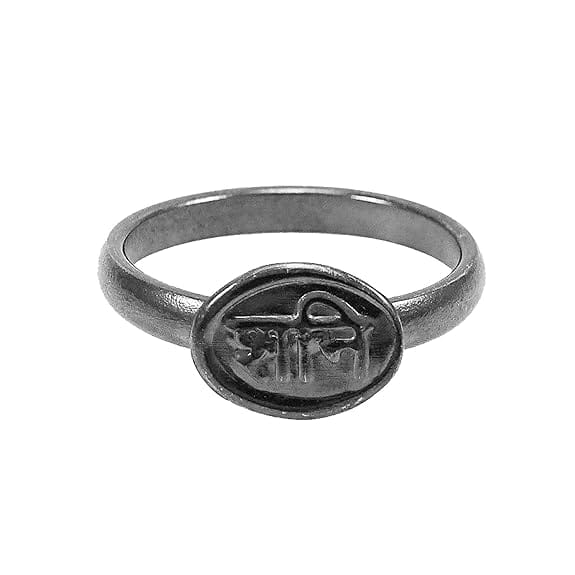 REAL SEED Shani Dosha Niwaran Black Horse Shoe Iron Ring, Shani Chhalla (Kale Ghode Ki Naal Ki Ring) Adjustable Ring For Men - Adjustable
