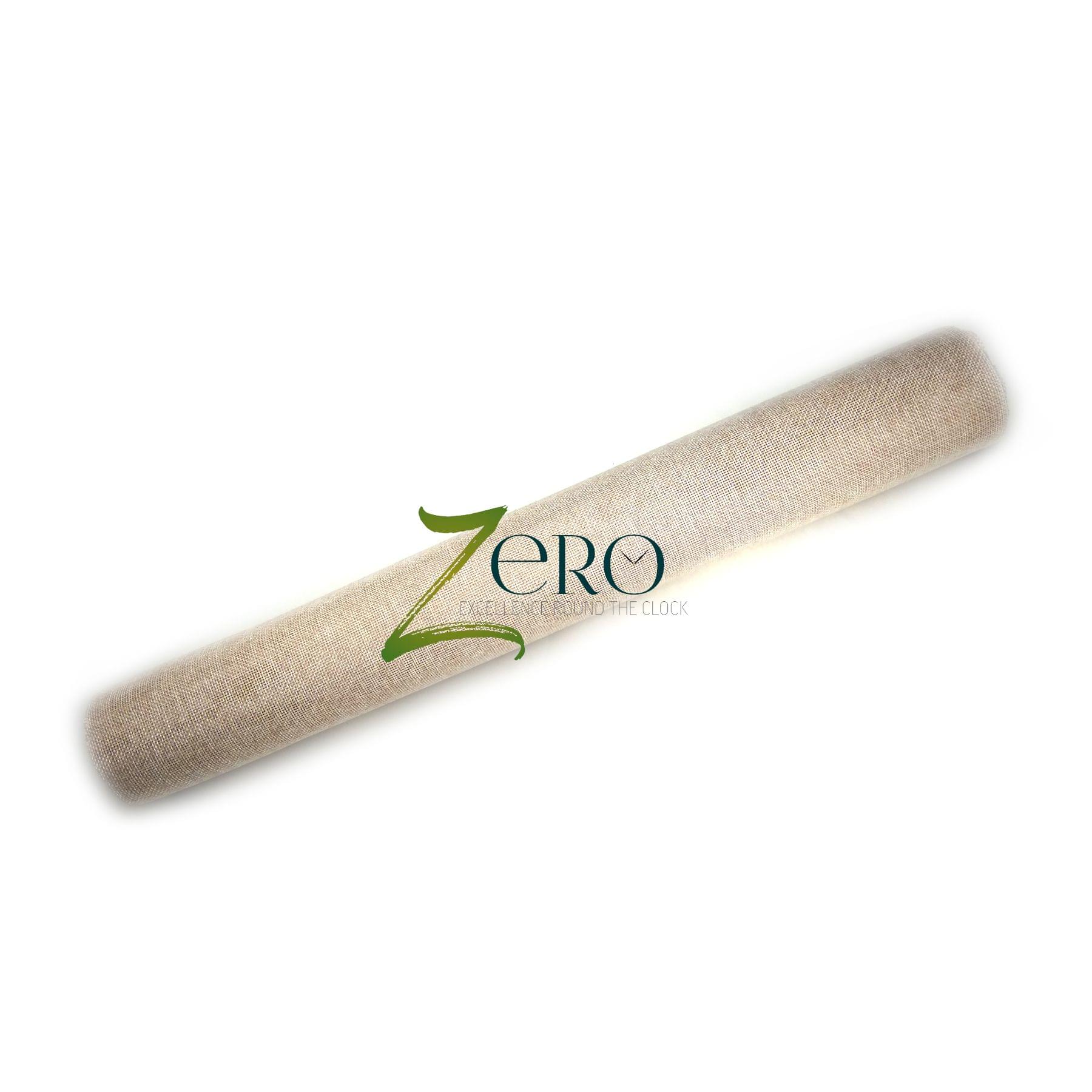 Natural Jute Burlap Mesh Fabric Sheet Roll - 19 Inches By 197 Inches - Apricot Color