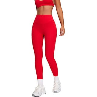 Sherox Ankle Length Western Wear Legging (Red, Solid)