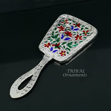 925 sterling silver handmade fabulous vintage style handmade mirror frame, amazing royal brides gifting article from india  sf18