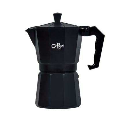 The Bean Co Roasters Classic Moka Pot | Premium Aluminium | Stovetop | Espresso Coffee Maker (300 ml, Black)